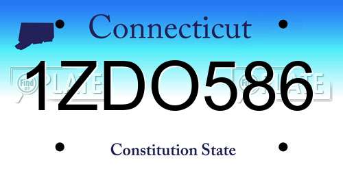 1ZDO586 Connecticut License Plate