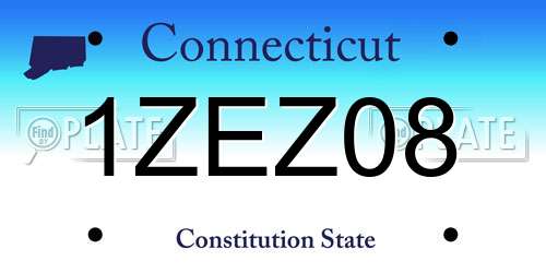 1ZEZ08 Connecticut License Plate