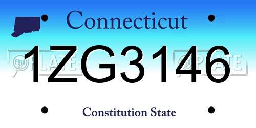 1ZG3146 Connecticut License Plate