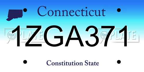 1ZGA371 Connecticut License Plate