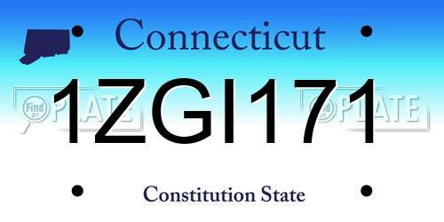 1ZGI171 Connecticut License Plate