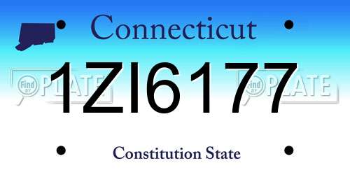 1ZI6177 Connecticut License Plate