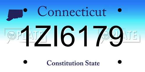 1ZI6179 Connecticut License Plate