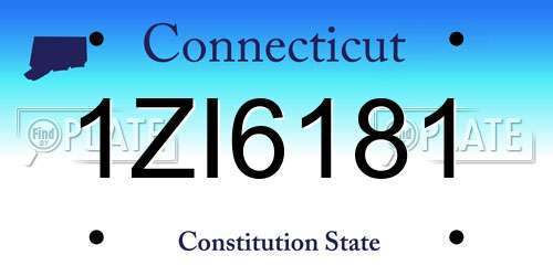 1ZI6181 Connecticut License Plate