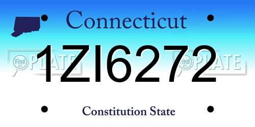 1ZI6272 Connecticut License Plate