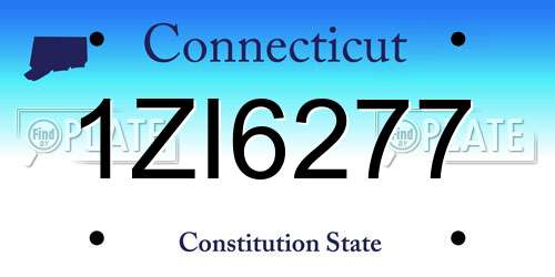 1ZI6277 Connecticut License Plate