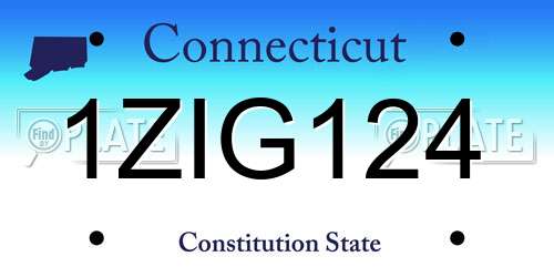 1ZIG124 Connecticut License Plate