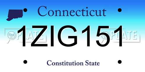 1ZIG151 Connecticut License Plate