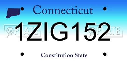 1ZIG152 Connecticut License Plate