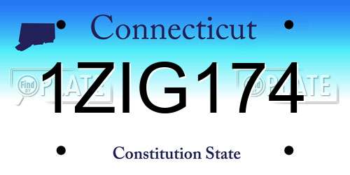 1ZIG174 Connecticut License Plate