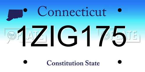 1ZIG175 Connecticut License Plate