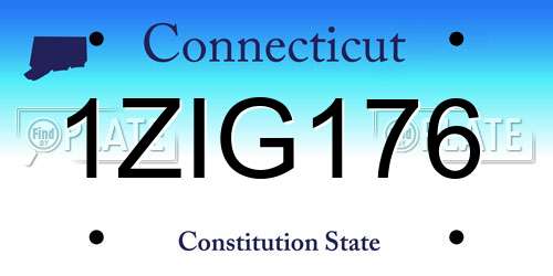 1ZIG176 Connecticut License Plate