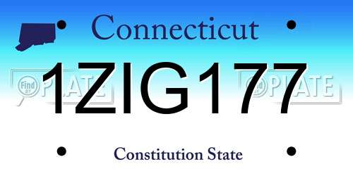 1ZIG177 Connecticut License Plate