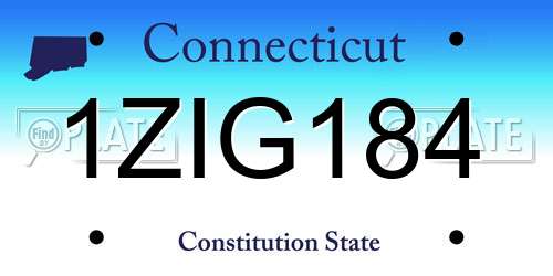 1ZIG184 Connecticut License Plate