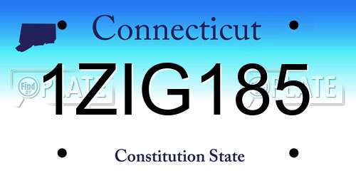 1ZIG185 Connecticut License Plate