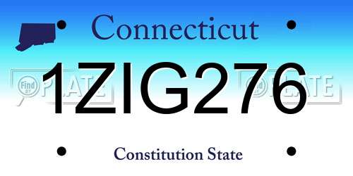 1ZIG276 Connecticut License Plate