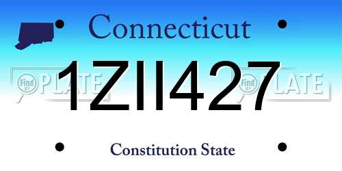 1ZII427 Connecticut License Plate