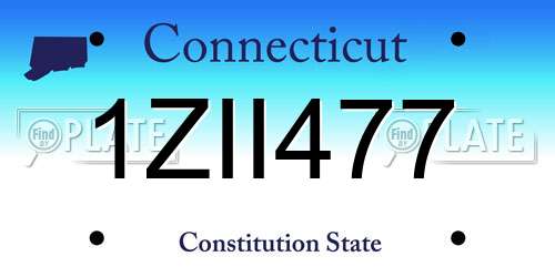 1ZII477 Connecticut License Plate