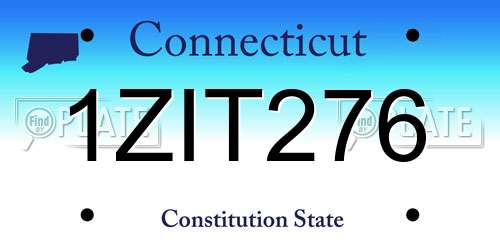 1ZIT276 Connecticut License Plate
