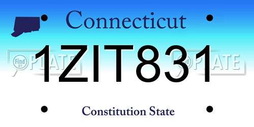 1ZIT831 Connecticut License Plate
