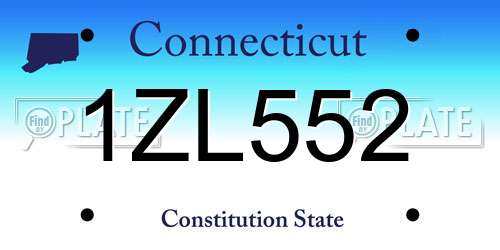 1ZL552 Connecticut License Plate