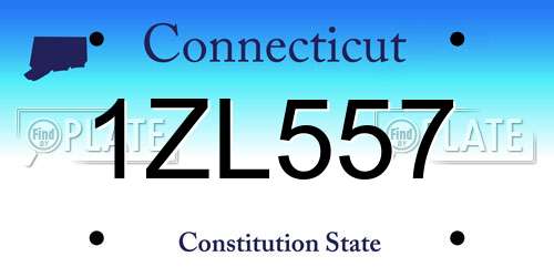 1ZL557 Connecticut License Plate