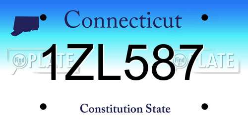 1ZL587 Connecticut License Plate