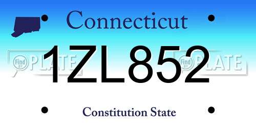 1ZL852 Connecticut License Plate