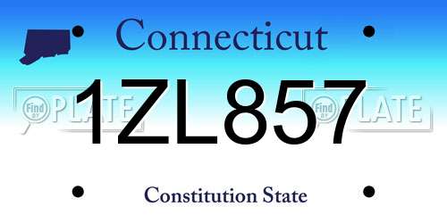 1ZL857 Connecticut License Plate