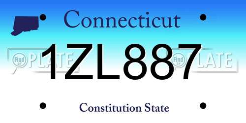 1ZL887 Connecticut License Plate