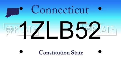 1ZLB52 Connecticut License Plate
