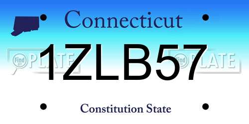 1ZLB57 Connecticut License Plate