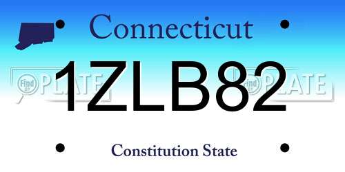 1ZLB82 Connecticut License Plate