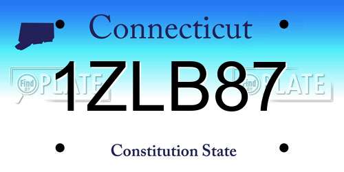 1ZLB87 Connecticut License Plate