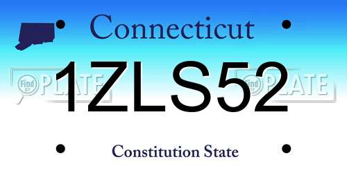 1ZLS52 Connecticut License Plate