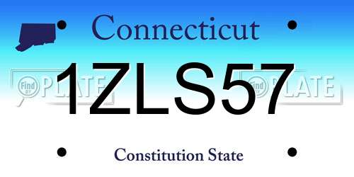 1ZLS57 Connecticut License Plate