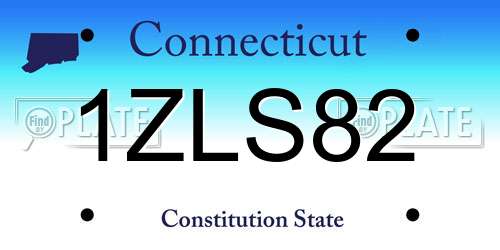1ZLS82 Connecticut License Plate