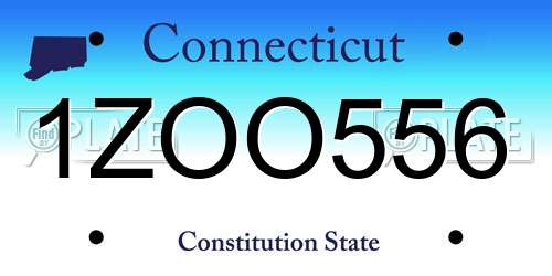 1ZOO556 Connecticut License Plate