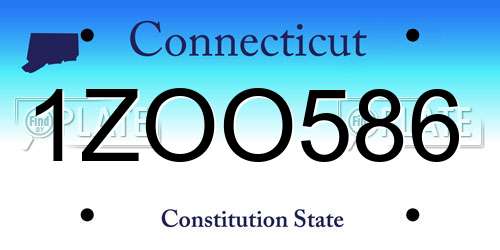 1ZOO586 Connecticut License Plate