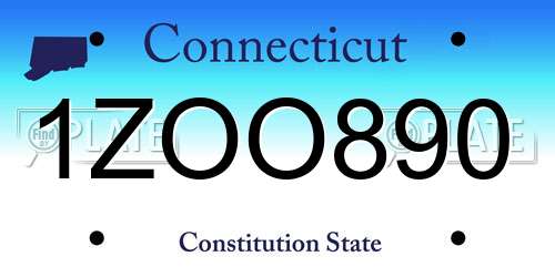 1ZOO890 Connecticut License Plate