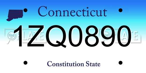 1ZQ0890 Connecticut License Plate