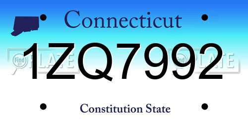 1ZQ7992 Connecticut License Plate