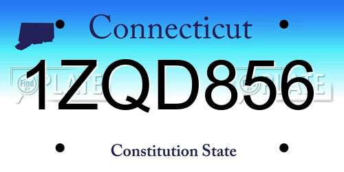 1ZQD856 Connecticut License Plate
