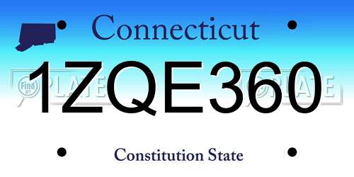 1ZQE360 Connecticut License Plate