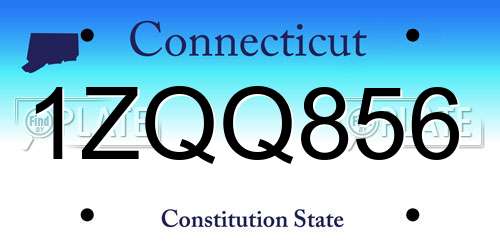 1ZQQ856 Connecticut License Plate