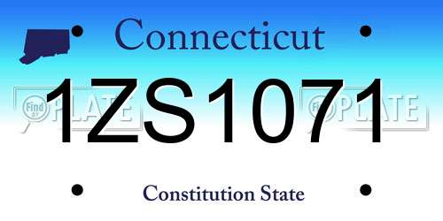 1ZS1071 Connecticut License Plate
