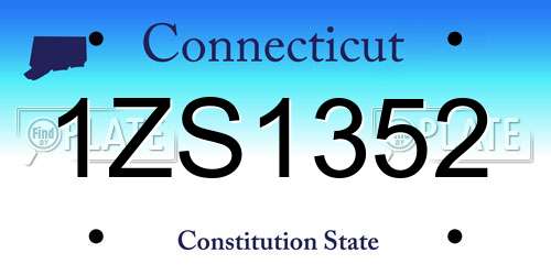 1ZS1352 Connecticut License Plate
