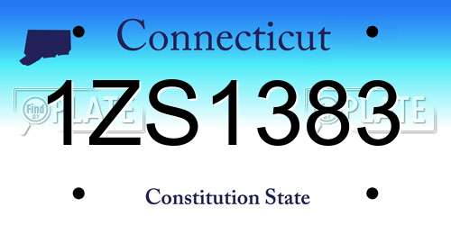 1ZS1383 Connecticut License Plate