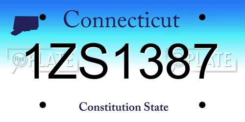 1ZS1387 Connecticut License Plate