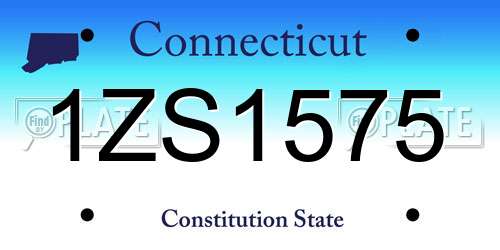 1ZS1575 Connecticut License Plate